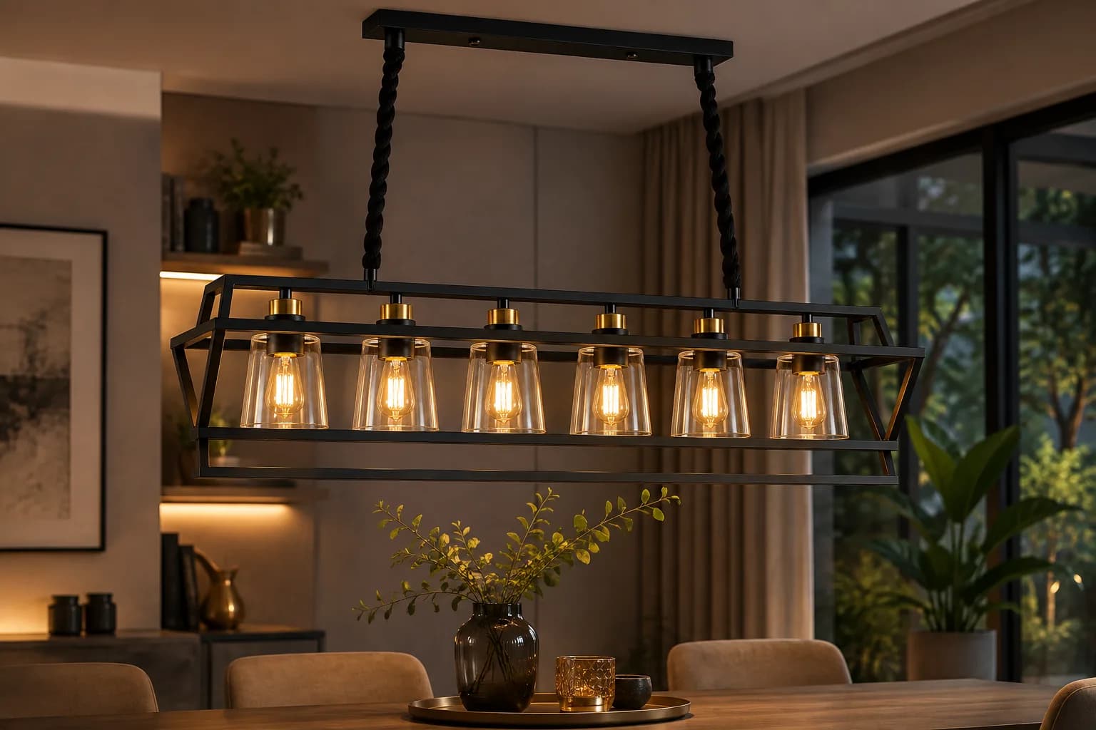Elegant Black Modern Chandelier