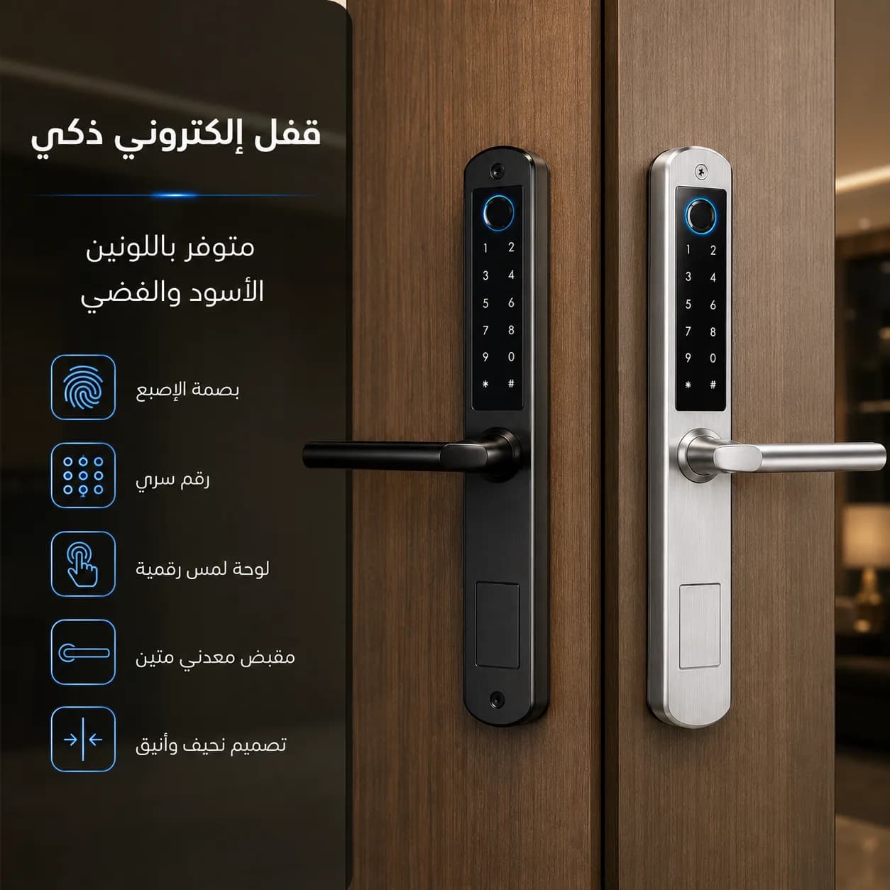 قفل ذكي لأبواب الألمنيوم