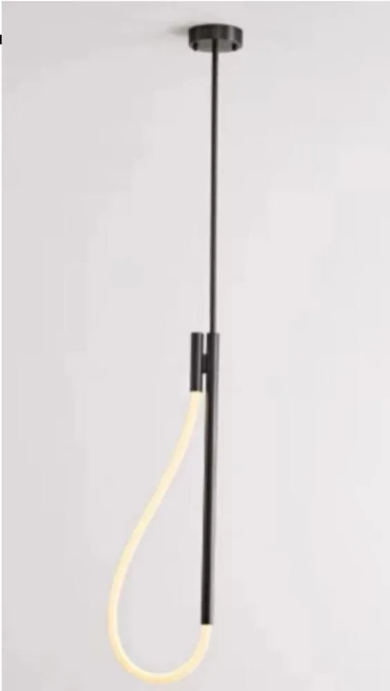 Single Black LED Pendant Light with Warm Luxurious Glow