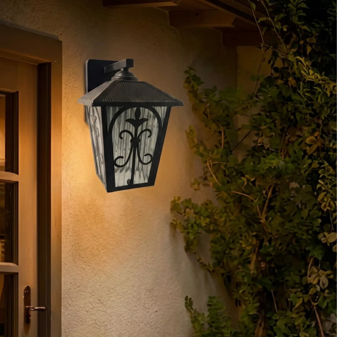 Black Decorative Outdoor Wall Lantern