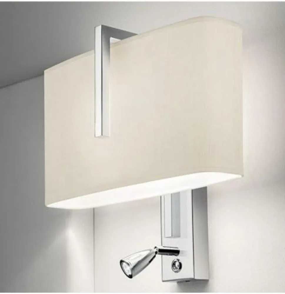Silver Wall Sconce with Reading Spot