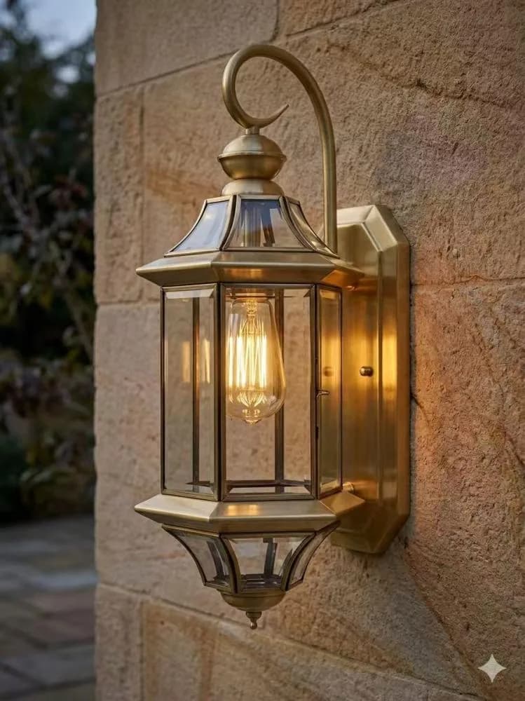 فانوس خارجي نحاسي كلاسيكي للواجهات