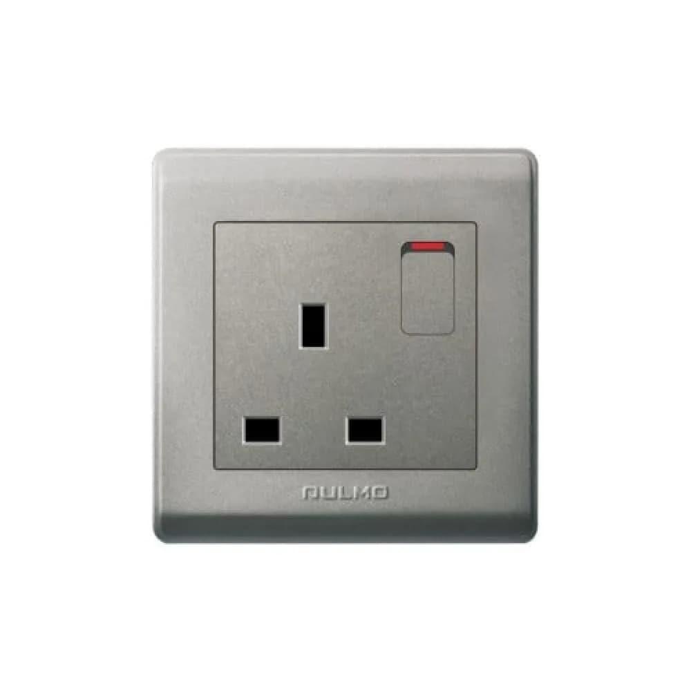 13A Socket with Switch Grey by AULMO